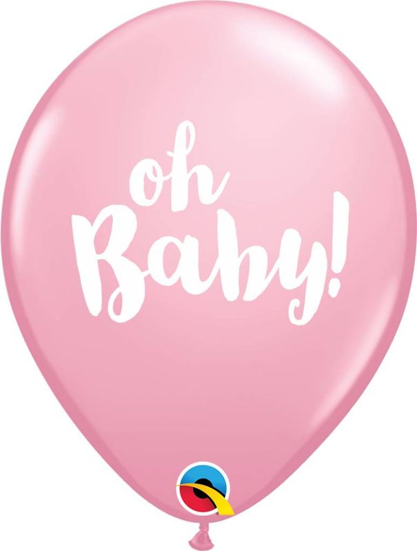 11&quot; Oh Baby! Pink Balloon (Without Helium)