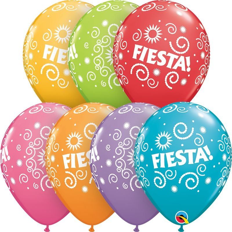 11&quot; Fiesta Swirls Balloon (Without Helium)