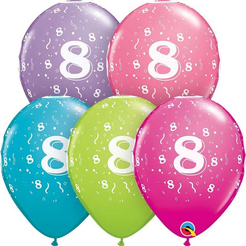 11&quot; #8 Confetti Trendy Balloons (Without Helium)