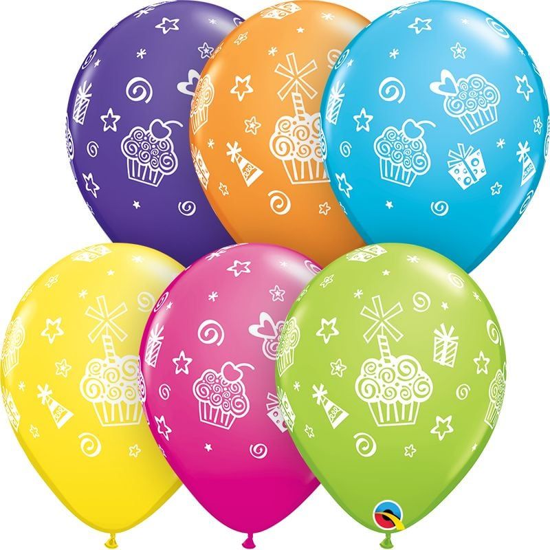 11&quot; Cupcakes &amp; Presents Balloons (Without Helium)