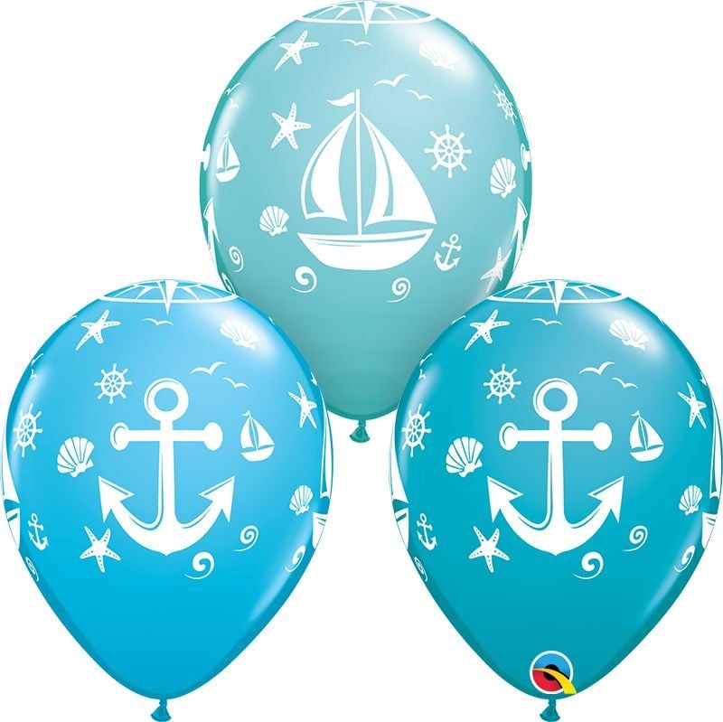 11&quot; Nautical Sailboat and Anchor Balloon (Without Helium)