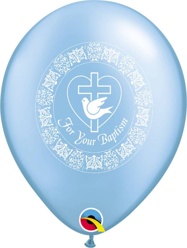 11&quot; For Your Baptism Pearl Azure Balloon (Without Helium)
