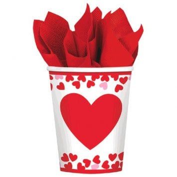 Confetti Hearts Cups 9 oz. (8)