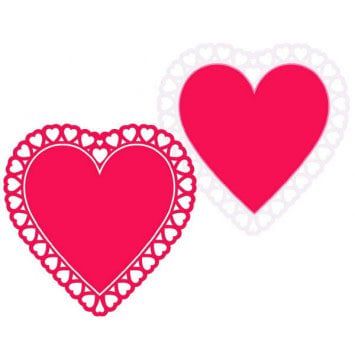 Glossy Paper Lace Heart Silhouette