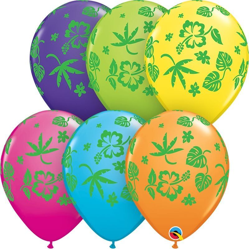 11&quot; Tropical Flora Balloons (Without Helium)