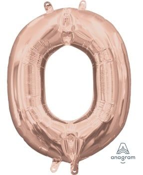 Air-Filled Letter &quot;O&quot;- Rose Gold 14&quot; Balloon (Will Not Float)