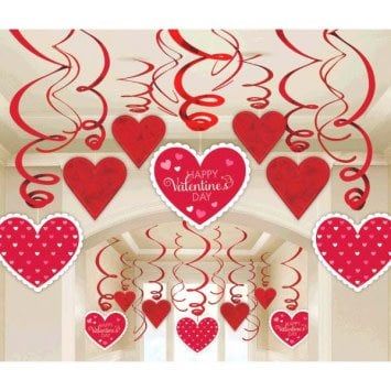 Valentine Mega Value Pack Foil Swirl Decorations (30)