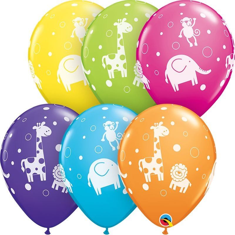 11&quot; Cute &amp; Cuddly Jungle Animals Balloon (Without Helium)