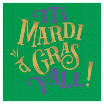 Mardi Gras Y&#39;all Beverage Napkins (16)