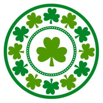 Lucky Shamrocks 7&quot; Round Plates (8)