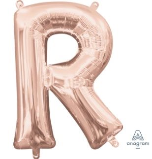 Air-Filled Letter &quot;R&quot;- Rose Gold 14&quot; Balloon (Will Not Float)