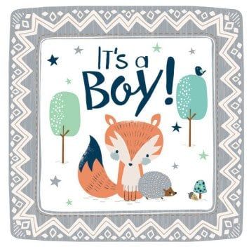 Bear-ly Wait Square 7&quot; Plates (8)