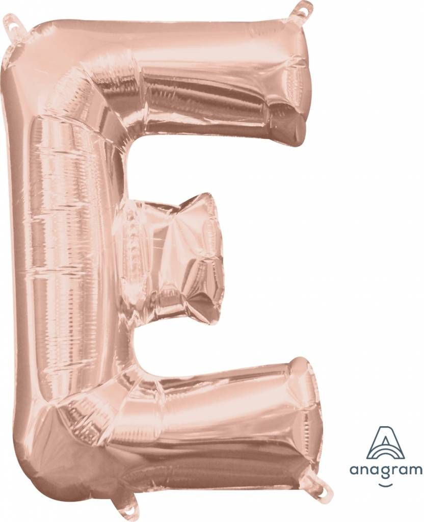 Air-Filled Letter &quot;E&quot;- Rose Gold 14&quot; Balloon (Will Not Float)