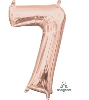 Air-Filled Number &quot;7&quot;-Rose Gold 14&quot; Balloon (Will Not Float)