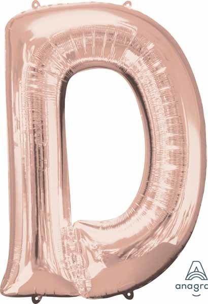 Rose Gold Letter D Mylar 34&quot; Balloon