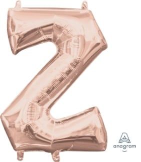 Air-Filled Letter &quot;Z&quot;- Rose Gold 14&quot; Balloon (Will Not Float)