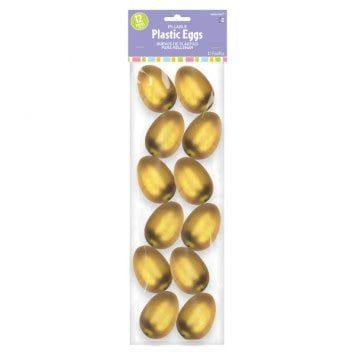 Gold Metallic Eggs - Small (12)