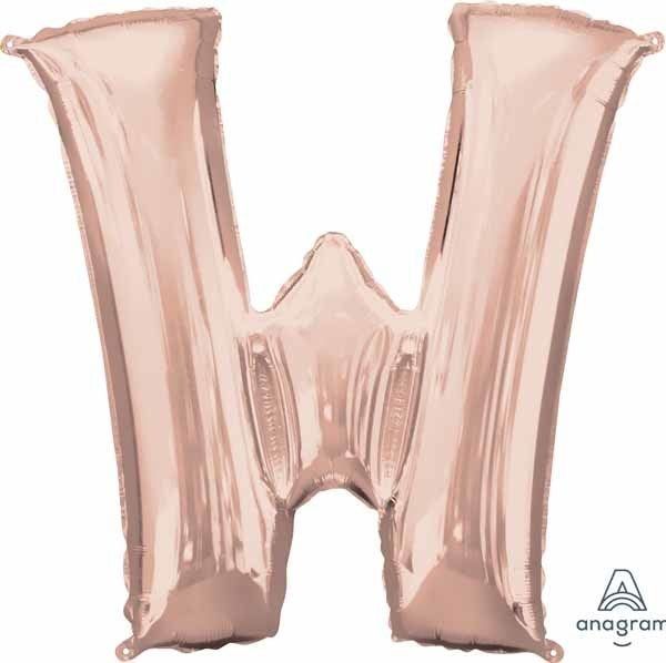 Rose Gold Letter W Mylar 34&quot; Balloon
