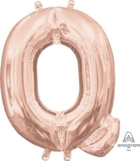 Air-Filled Letter &quot;Q&quot;- Rose Gold 14&quot; Balloon (Will Not Float)