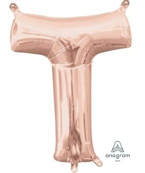 Air-Filled Letter &quot;T&quot;- Rose Gold 14&quot; Balloon (Will Not Float)