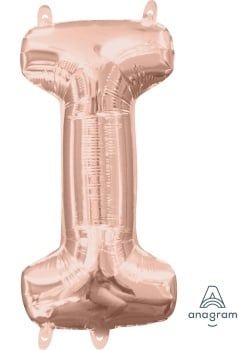 Air-Filled Letter &quot;I&quot;- Rose Gold 14&quot; Balloon (Will Not Float)
