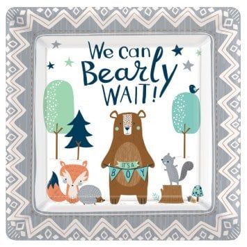 Bear-ly Wait Square 10&quot; Plates (8)