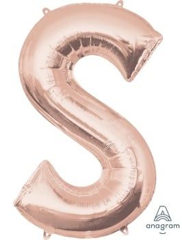 Rose Gold Letter S Mylar 34&quot; Balloon