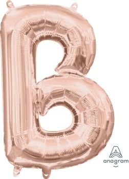 Air-Filled Letter &quot;B&quot;- Rose Gold 14&quot; Balloon (Will Not Float)