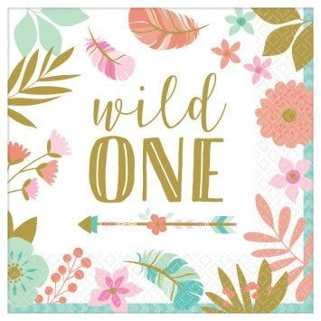 Boho Birthday Girl Luncheon Napkins - 1st Birthday (16)