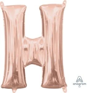 Air-Filled Letter &quot;H&quot;- Rose Gold 14&quot; Balloon (Will Not Float)