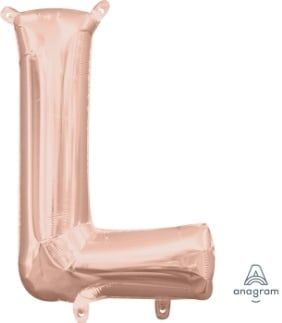 Air-Filled Letter &quot;L&quot;- Rose Gold 14&quot; Balloon (Will Not Float)