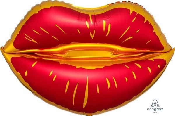 Satin Sangria Lips 31&quot; Mylar Balloon