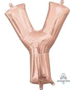 Air-Filled Letter &quot;Y&quot;- Rose Gold 14&quot; Balloon (Will Not Float)