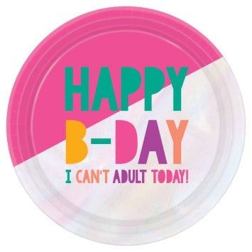 Young and Fab Round Iridescent 9&quot; Plates