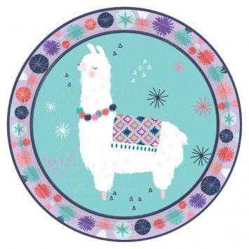 Llama Fun Round 7" Plates (8)