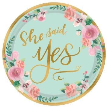 Mint To Be Metallic Round 7&quot; Plates (8)