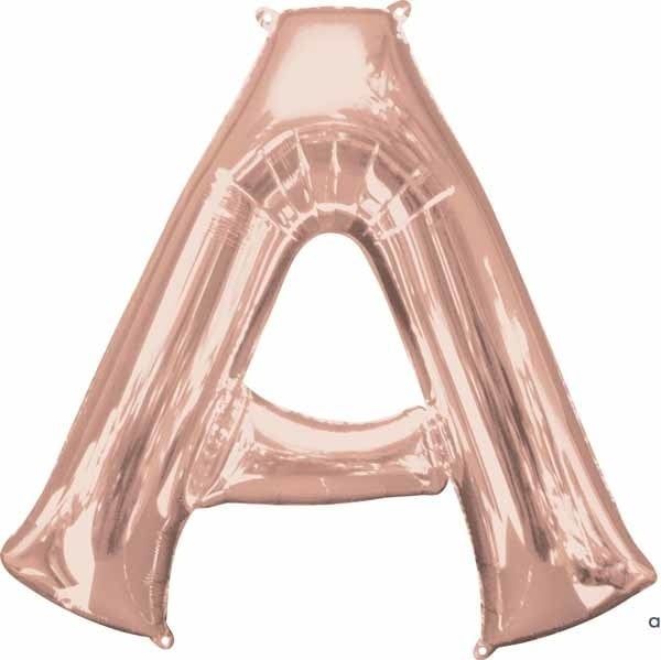 Rose Gold Letter A Mylar 34&quot; Balloon