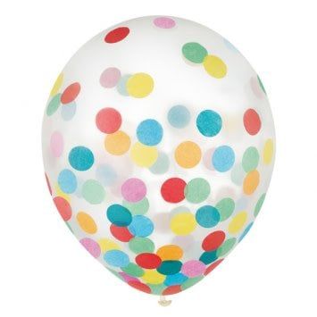 11&quot; Confetti Filled Balloon (Not Treated) Inflated with Helium