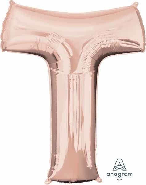 Rose Gold Letter T Mylar 34&quot; Balloon