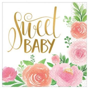 Floral Baby Luncheon Napkins (16)