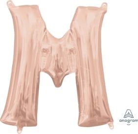 Air-Filled Letter &quot;M&quot;- Rose Gold 14&quot; Balloon (Will Not Float)