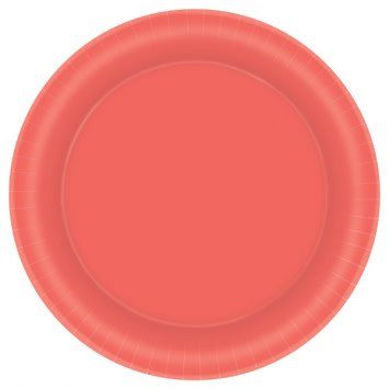 Pantone™ Living Coral Paper 8 1/2&quot; Plates (20)