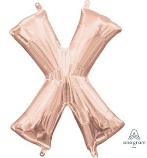 Air-Filled Letter &quot;X&quot;- Rose Gold 14&quot; Balloon (Will Not Float)