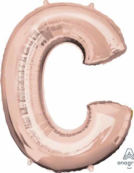 Rose Gold Letter C 34&quot; Mylar 34&quot; Balloon