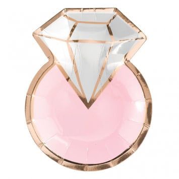 Metallic Shaped Plates, 7&quot; - Diamond Ring