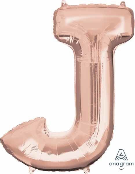 Rose Gold Letter J Mylar 34&quot; Balloon