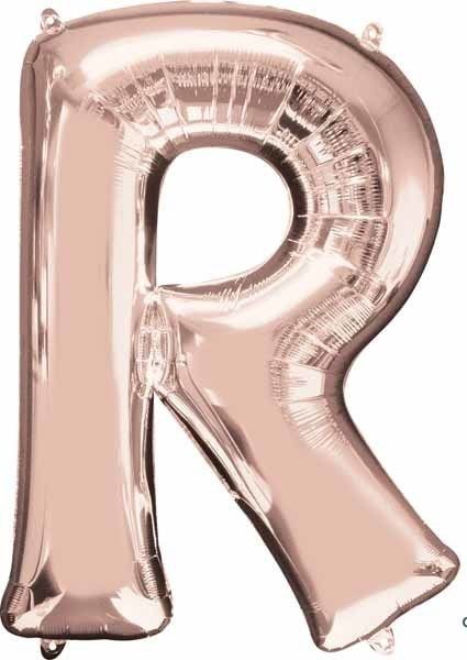 Rose Gold Letter R Mylar 34&quot; Balloon