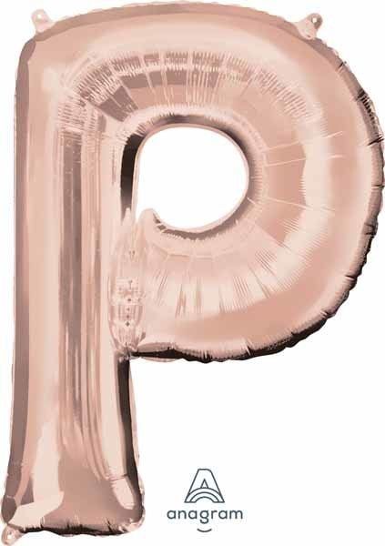 Rose Gold Letter P Mylar 34&quot; Balloon