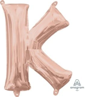 Air-Filled Letter &quot;K&quot;- Rose Gold 14&quot; Balloon (Will Not Float)