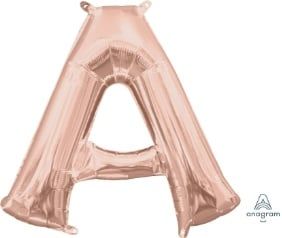 Air-Filled Letter &quot;A&quot;- Rose Gold 14&quot; Balloon (Will Not Float)